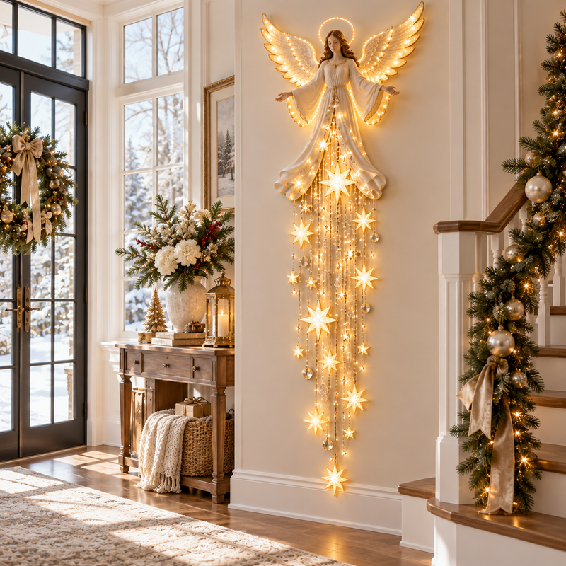 Engelssegen Sternenfall™ – Leuchtende Weihnachts‑Wanddekoration